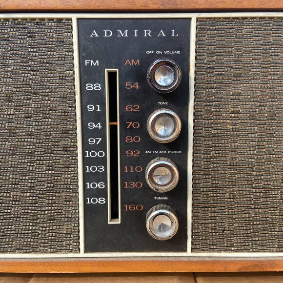 Vintage Admiral AM/FM/Phono Radio TESTED WORKS Model: YG539 6H4N-2 Made In Japan - Picture 3 of 14